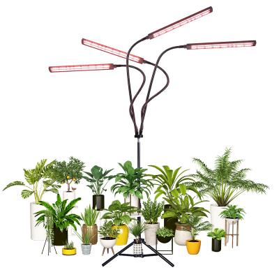 China Seed Starting 4 Head Dimmable Floor LED Grow Light With Tripod Stand for sale