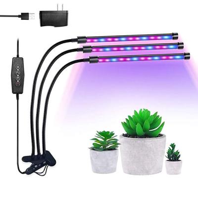 China Home and Office Plants Grow Light 36w Grow Light Led S Travel 3 Head Grow Light Clip On Desk for sale