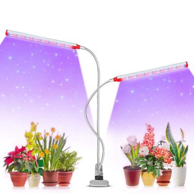 China Seeding Starting 2 50W Head Full Spectrum IR UV LED Grow Light With Clip for sale