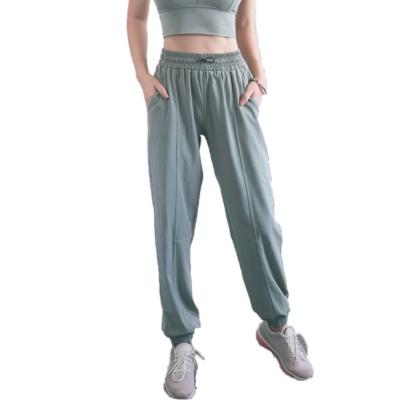 China 2021 new lulu European and American loose breathable sweatpants breathable female hips slimming fashion light weight fitness running pants for sale