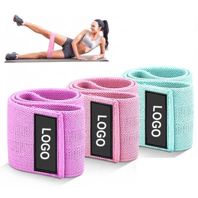 China Polyester Cotton Fabric Adjustable Gym Exercise Resistance Bands Elastic Belt Durable New Design for sale