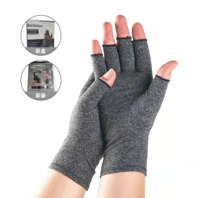 China Hot Selling Half Finger Copper Compression Artritis Gloves MONCAIS Arthritis Gloves Half Finger Arthritis Gloves for Pain Relief and Soft Compression for sale