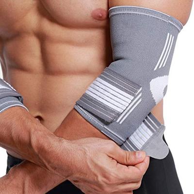 China Nylon Elastic Elbow Support Adjustable Compression Elbow Support With Strap Sleeves for sale