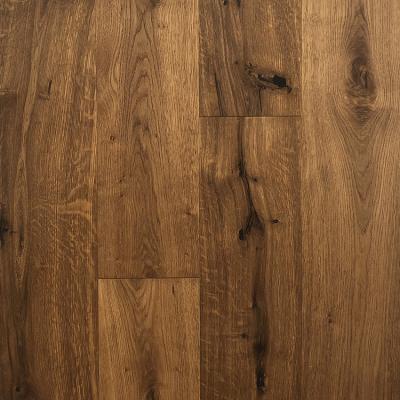 China Modern Popular color dark smoked wire brushed European oak engineered wood flooring for sale