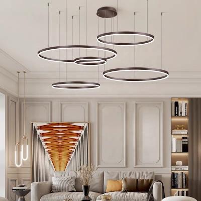 China Modern Circular Stainless Steel Ring LED Light Manufactures Chandelier Led Luxury Modern Pendant Light for sale