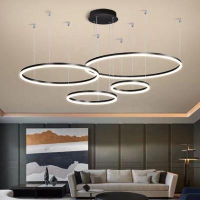 China Modern Aluminum Ring Light Nordic Pendant Light LED Circle Bicycle Wheel Light for sale