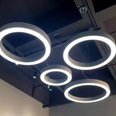 China Modern Fancy Circular Chandelier Decorative Circle Led Ring Pendant Light Gloden Led Chandeliers for sale