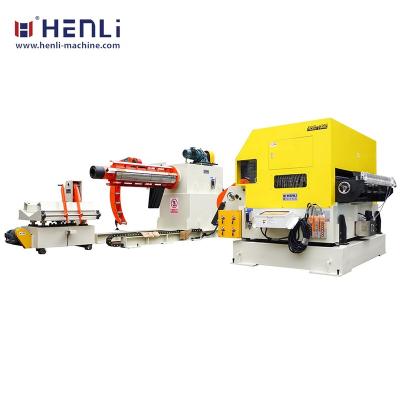 China Building Material Stores HENLI Machinery 3 In 1 Automatic Conductive Coil Steel Sheet Decoiler Stator Feeding Machine for sale