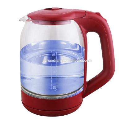 China Glass Electric Kettle LED 360 Degree Rotation Base 1.8L Kitchen Appliances Color Changing Portable Design Glass Electric Kettle for sale