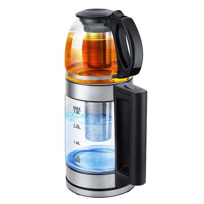 China Factory 360 Degree Rotation Electric Glass Kettle Set Supply Low Price From Good And Or Right Tea Maker for sale