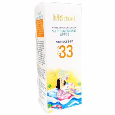 China Whitening Product Hot Wholesale SPF 33 Sunblock Sun Protection Whitening Sunscreen Cream 50g Private Label for sale