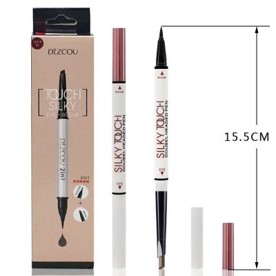 China LZCOU waterproof hot popular product D effect plastic eyebrow pencil big double two in one eyeliner and eyebrow for sale