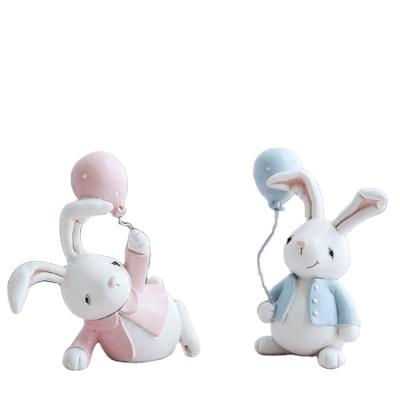 China Europe 2020 Creative Home Resin Crafts Modern Popular Home Office Decoration Cute Rabbit Gift for sale