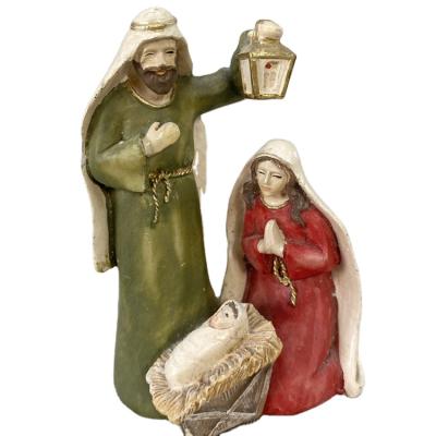 China Europe China Factory Produced Beautiful Classic Resin Nativity Holly Family Red for sale