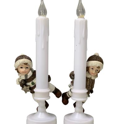 China Europe 2020 Christmas candle shape with lamp resin crafts for sale