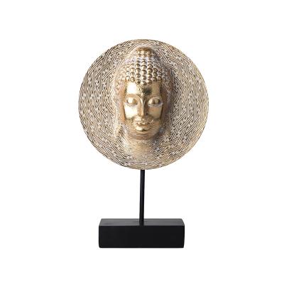 China 2022 Europe modern home decoration resin gold resin Buddha figurine open office fashion home articles for sale