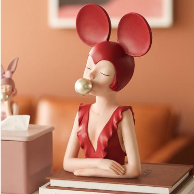 China Modern Decorative Hand Made Resin Bust Modern Decorative Europe Home Lady Girl Art for sale