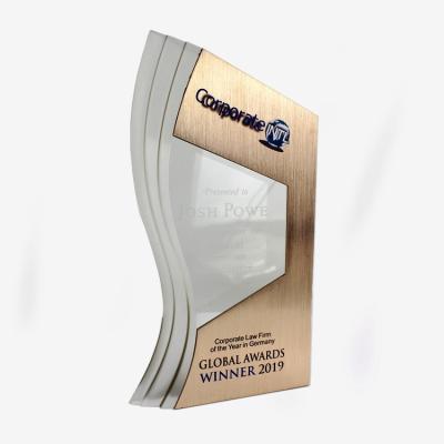 China Europe APEX Gold Acrylic Award Luxury Brushed Foil And Acrylic Award New Best Acrylic Award Design for sale