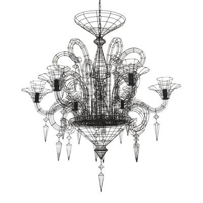 China Contemporary Metal Wireframe Angelus Chandelier Black White Gold finish for choice for sale