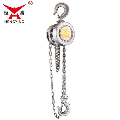 China Anti Corrosion Goods HSS-A Series 1Ton 3meters Full Stainless Steel Lifting Chain Hoist For Food Factory for sale