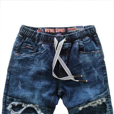 China Breathable the latest fashion trend new design high quality ripped jeans bound feet comfortable men stretch jeans for sale