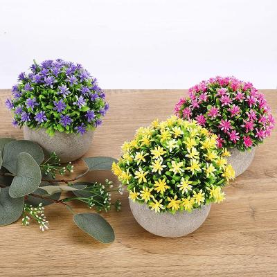 China Art Decor Mini Artificial Plants Simulated Bonsai Potted Plants Small Fake Potted Flower Ornaments Home Office Hotel Office Decoration for sale