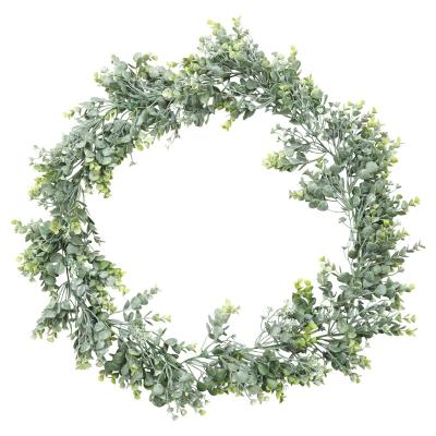 China Handmade Artificial Flower Garland Vines Faux Green Plants Rustic Artificial Eucalyptus Rattan Wedding Arch Backdrop Table Runner Decor for sale