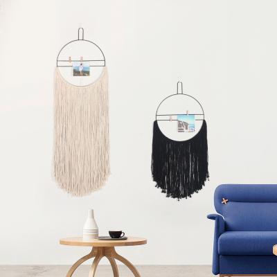 China 2 Packs Photo Display Macrame Wall Hanging Pictures Bohemian Decor Bohemian Home Decor Art Tapestry Wall Hanging Pictures For Apartment Bedroom for sale