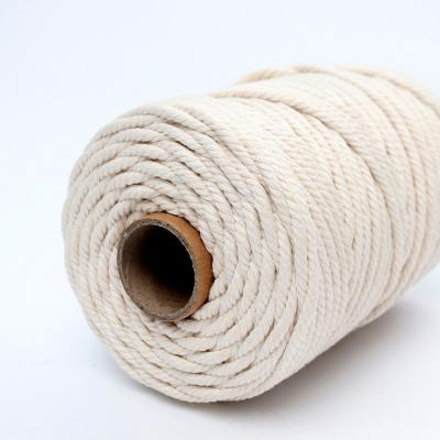 China 100Yards Beige Natural Macrame Cotton Macrame Rope Viable Rope For Handmade Wall Hanging Basketry Crochet Weaving Tapestry for sale