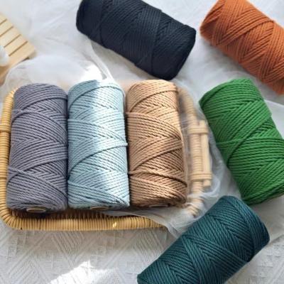 China Bohemian Viable Macrame Cotton Rope Colored 4mm 110 Yards Cotton Braided Cord Rope for DIY Crafts Plant Hangers Tapestry Knitting Decor for sale