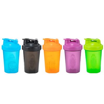 China 400ML Sustainable PE Plastic Water Bottle BPA Free PP Gym Sports Shaker Bottle With Lid for sale