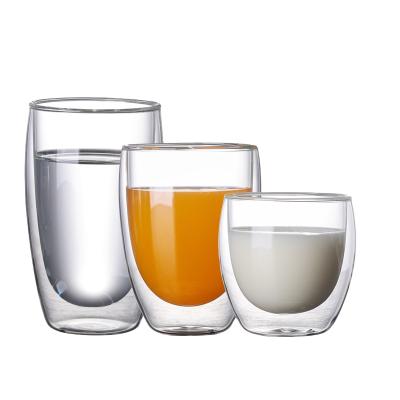 China Viable Double Wall Clear Glass Coffee Espresso Glass Mug Borosilicate Glass Mug for sale