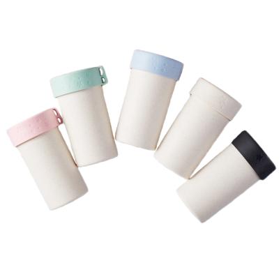 China Sustainable Wholesale Wheat Straw Reusable Coffee Milk Cup With Lid BPA FREE Biodegradable Eco Friendly Cups for sale