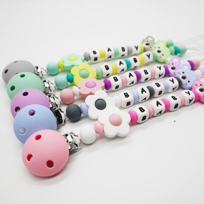 China Non-Toxic Factory Handmade Good Quality Baby Toy China Sensory Pacifier Chains BPA Free Silicone for sale