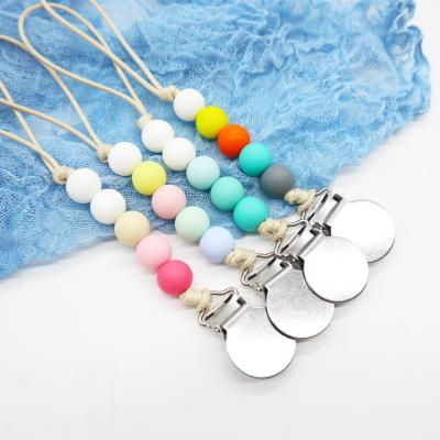 China 100% Melikey Food Grade Silicone Baby Teether Customizable Pearl Sensory Mom Toys Chewing Silicone Teething Necklace For Kids for sale