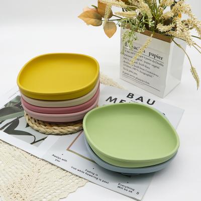 China Toddler Silicone Bowl Set Easy Clean Microwave Safe Unbreakable Kids Plates Baby Food Grade Silicone Baby Dishes for sale