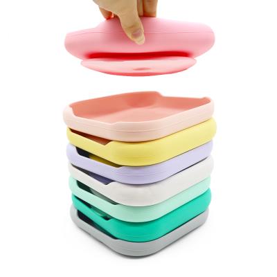 中国 Kids Food Grade Silicone Baby Suction Feeding Bowls for Infant Baby Dish Toddler Silicone Bowl Set 販売のため