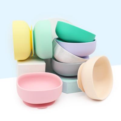 China Melikey Sustainable Feeding Supplies Toddler Dishes Set Strong Suction Baby Silicone Infant Bowl for sale