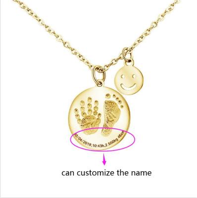 China CLASSIC Personalized Custom Engrave Pregnant Name Necklace Jewelry Family Baby Gift for Mother Gold Color Stainless Steel Women Birth for sale