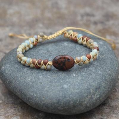 China Double-Layer Cute String Braided Bracelet, Shoushan Stone Beads, Yoga Friendship Lovers Bracelet Gift for sale