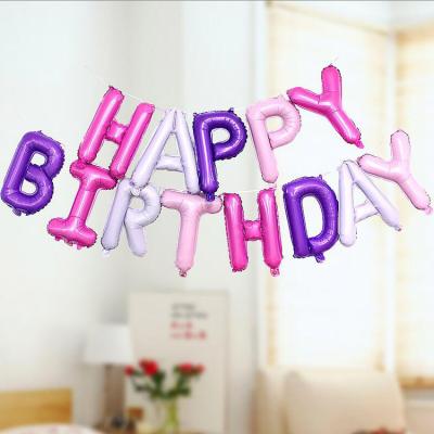 China 16 inch Happy Birthday Alphabet Letters Foil Balloons for Birthday Party Decoration for sale