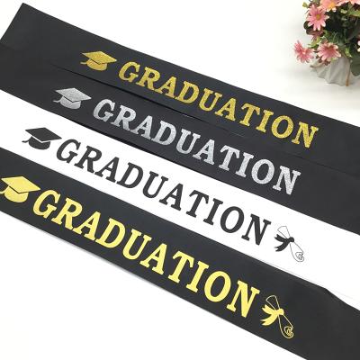 China Graduation Party Supplies Gold Black Congratulations Graduate Graduation Sash Graduation Decorations Party Supplies Favor Gift for sale