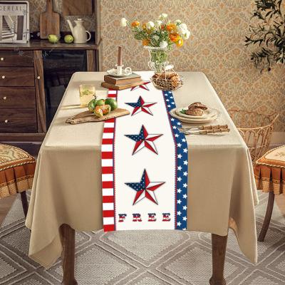 China Independence Day Party Supplies 4th July Party Table Decorations Independence Day Party Supplies Flag Gnome Table Runner Cover for sale