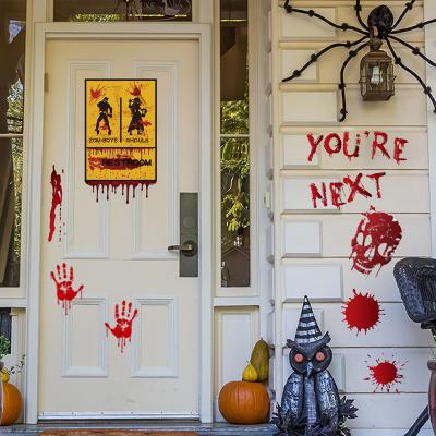 China Removable Halloween Stickers Wall Window Fridge Halloween Decoration Party Supplies Scary Horror for sale