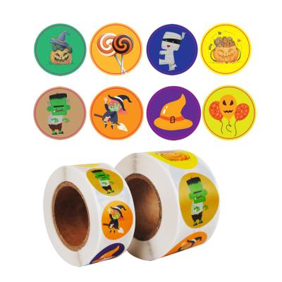 China Adhesive Stickers Halloween Party Favors Sticker Bun Newspaper Distribution Tour Label For Halloween Food Packaging Decorations for sale