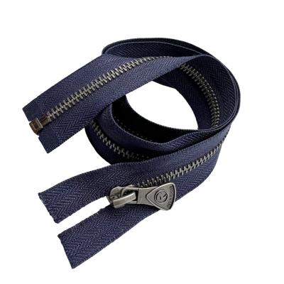 China Sustainable Brass Zipper With Semi Automatic Lock Slider For Jeans for sale