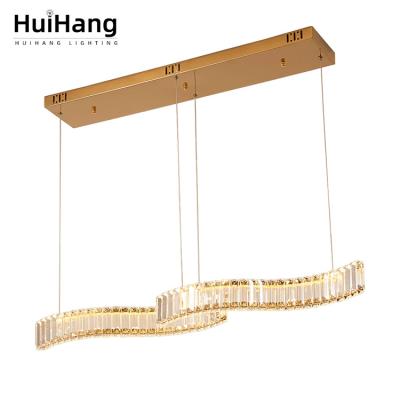 China HUIHANG Craft Crystal Indoor Dining Room Deco Modern Luxury Advanced Cutting Chandelier Led Pendant Lamp for sale