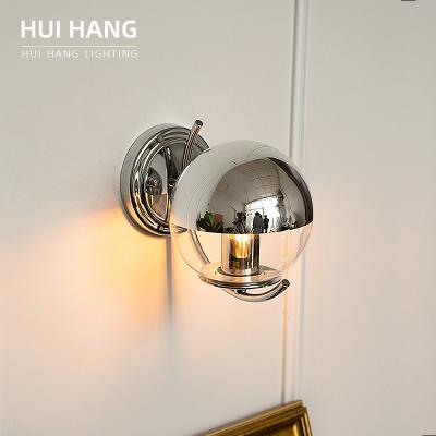 China HUIHANG Modern Hot Sale 12w Wall Lamps Silver Spherical Decorative Indoor Bedroom Led Wall Lights for sale