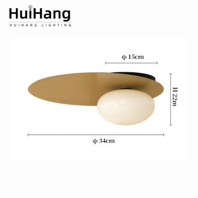 China HUIHANG contemporary indoor outdoor mounted room living room ceiling surface mounted copper stainless steel led ceiling light for sale