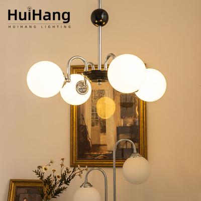 China HUIHANG Modern Modern Interior Decorative Lighting Spherical Glass Shade Material Led Design Modern Light Chandelier for sale